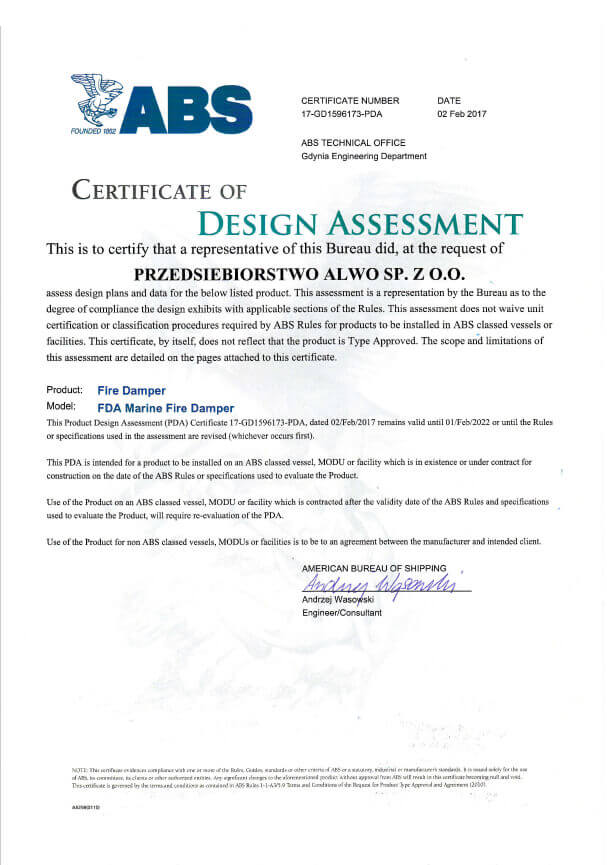ABS Cert of Design Assessment